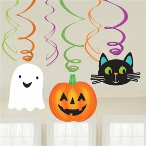 Halloween Cat Pumpkin Ghost Swirls