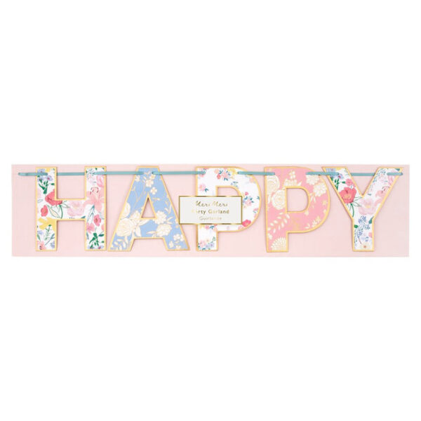 Meri Meri Floral Garden Happy Birthday Banner