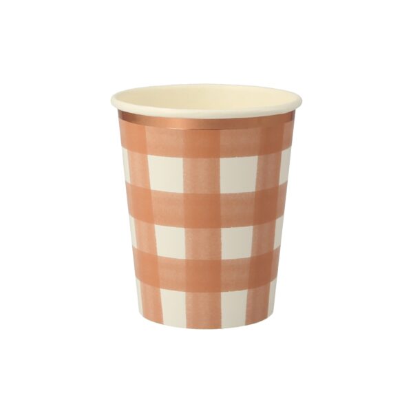 Meri Meri Burnt Orange Gingham Cups