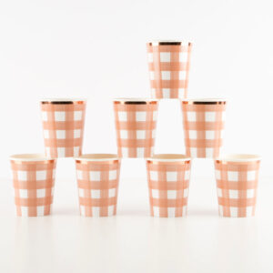 Meri Meri Burnt Orange Gingham Cups