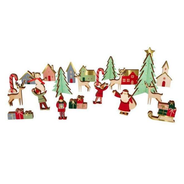 Meri Meri North Pole Festive Village Advent Calendar Suitcase