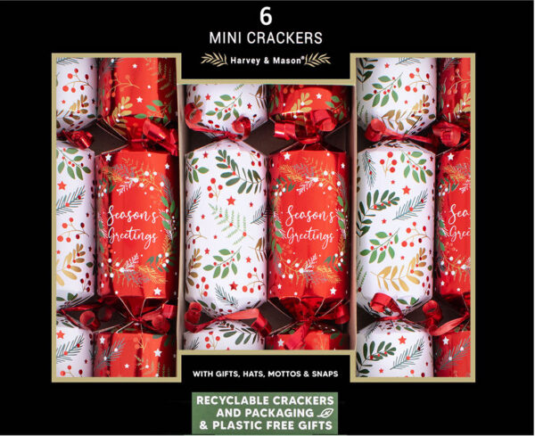 Harvey and Mason Seasons Greetings Mini Crackers